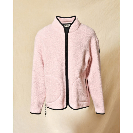 Blouson en peau lainée rose Mout-Mout