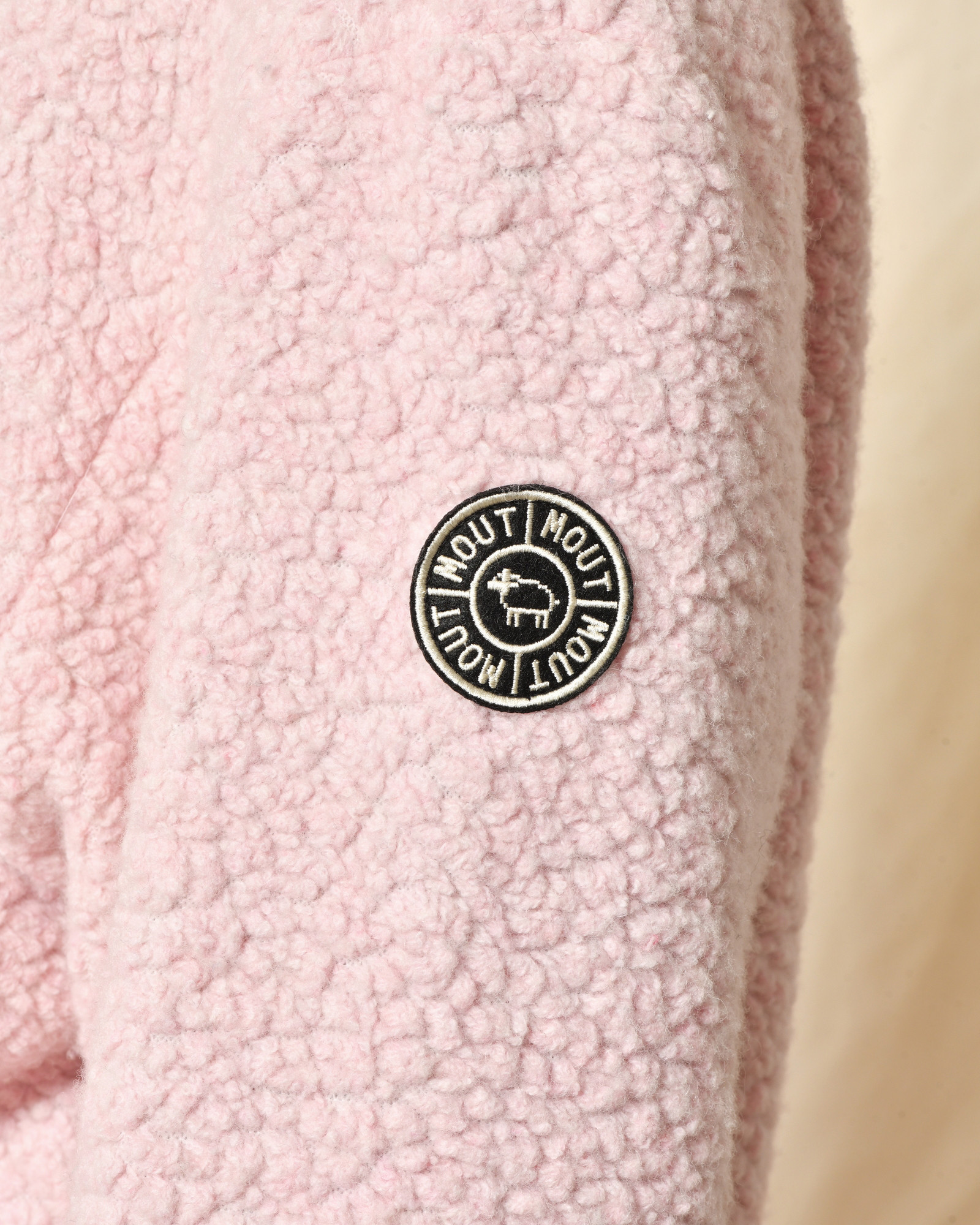 Blouson en peau lainée rose Mout-Mout