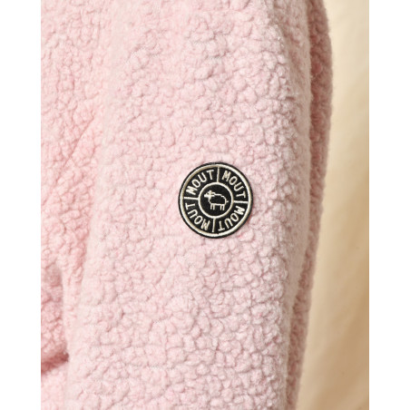 Blouson en peau lainée rose Mout-Mout