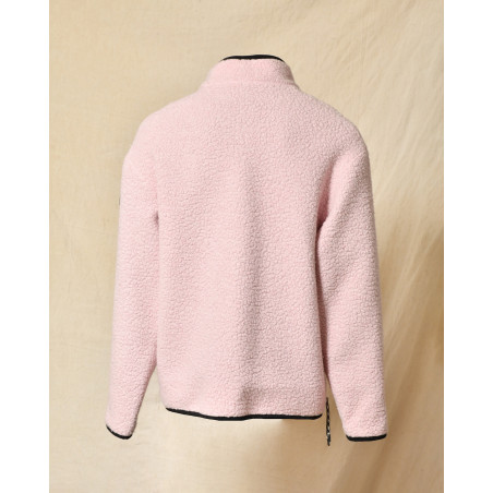 Blouson en peau lainée rose Mout-Mout