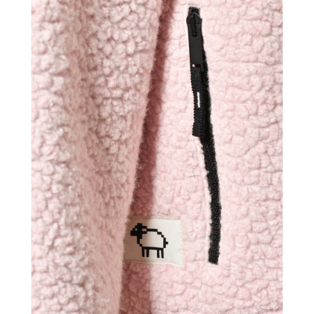 Blouson en peau lainée rose Mout-Mout