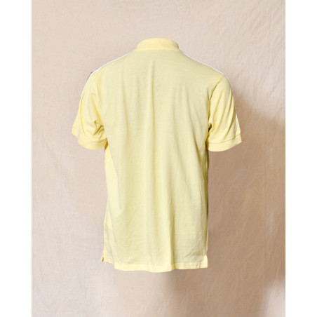 Polo en coton piqué jaune à bandes latérales Les Copains