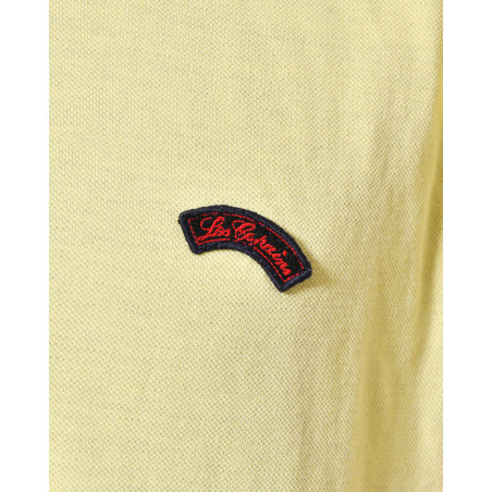 Polo en coton piqué jaune à bandes latérales Les Copains