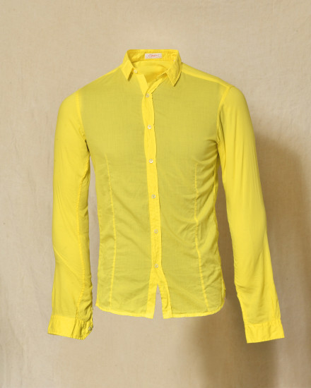 Chemise en coton jaune Capri
