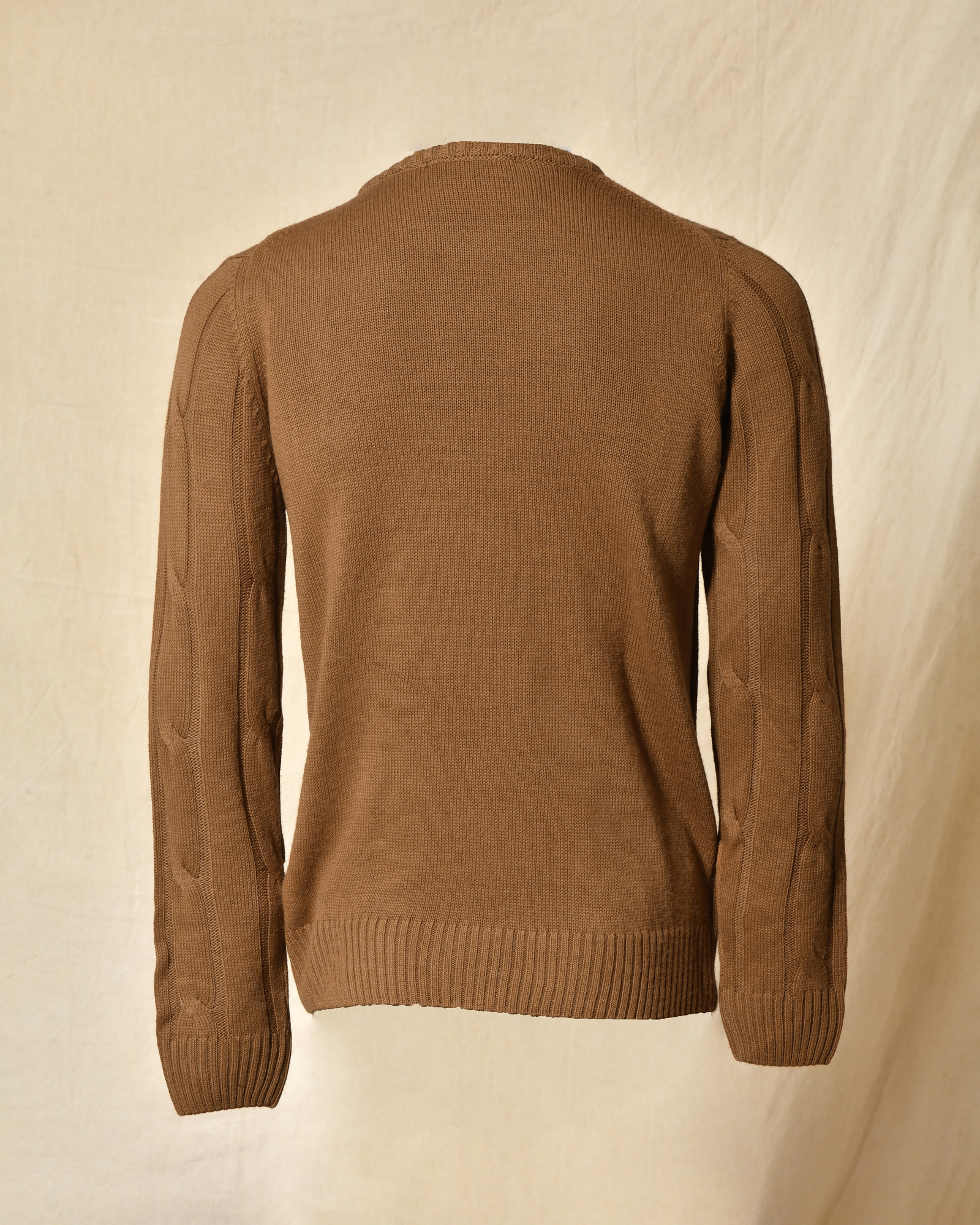 Pull en maille torsadée camel Daniele Alessandrini