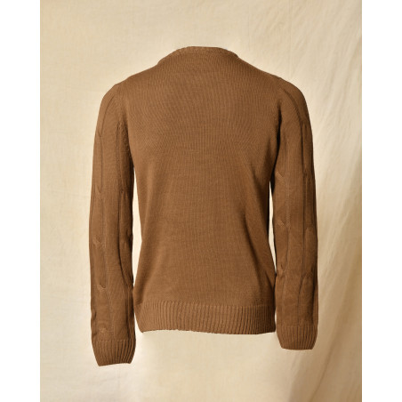 Pull en maille torsadée camel Daniele Alessandrini