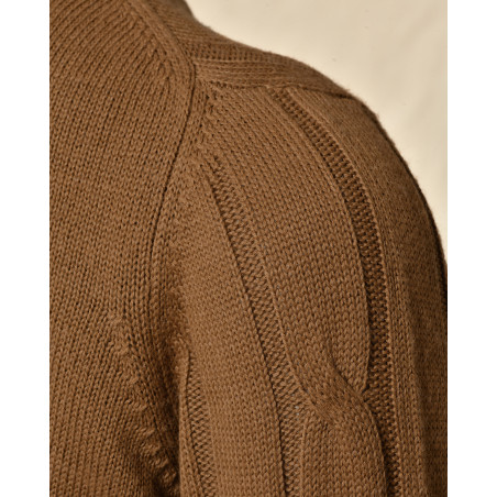 Pull en maille torsadée camel Daniele Alessandrini