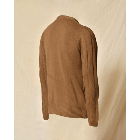 Pull en maille torsadée camel Daniele Alessandrini