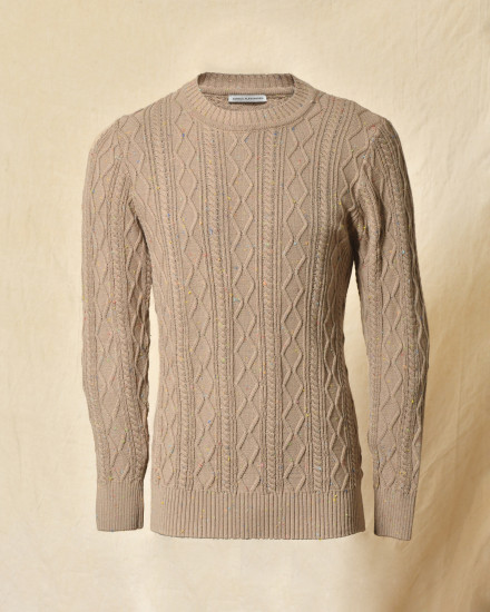 Pull en maille torsadée beige Daniele Alessandrini