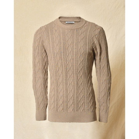 Pull en maille torsadée beige Daniele Alessandrini