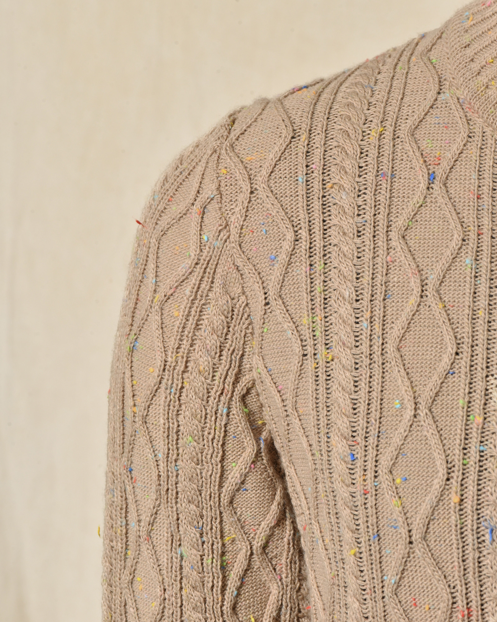 Pull en maille torsadée beige Daniele Alessandrini