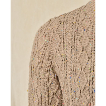 Pull en maille torsadée beige Daniele Alessandrini