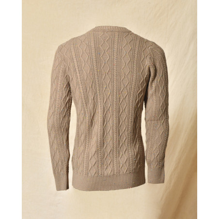 Pull en maille torsadée beige Daniele Alessandrini