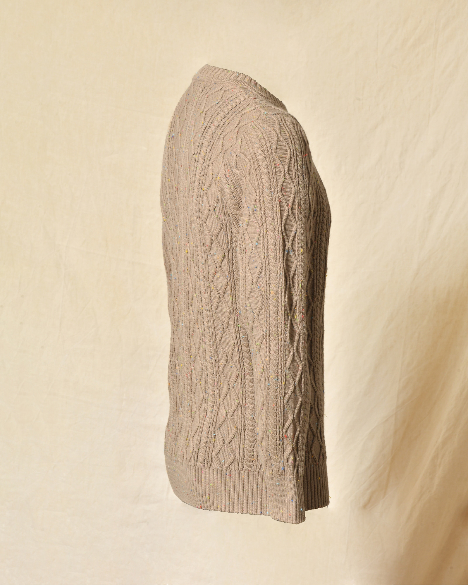 Pull en maille torsadée beige Daniele Alessandrini