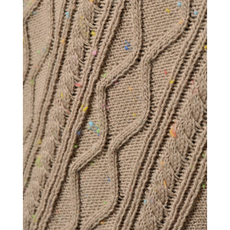 Pull en maille torsadée beige Daniele Alessandrini