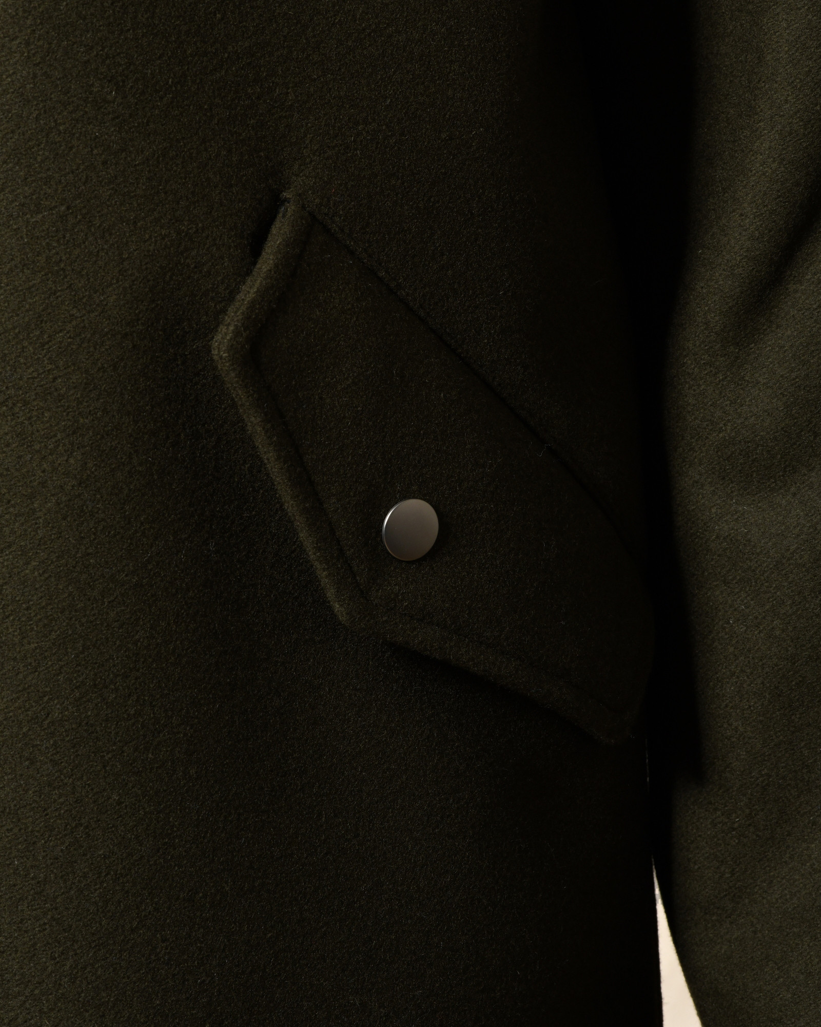 Manteau en laine kaki à capuche Maison Lener