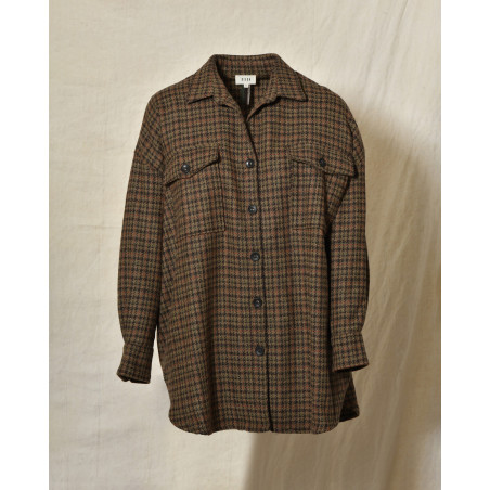 Surchemise en laine marron Diega
