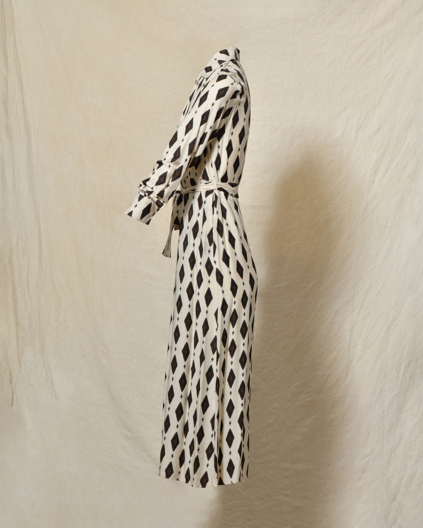 Robe longue écrue à imprimé géométrique Diega