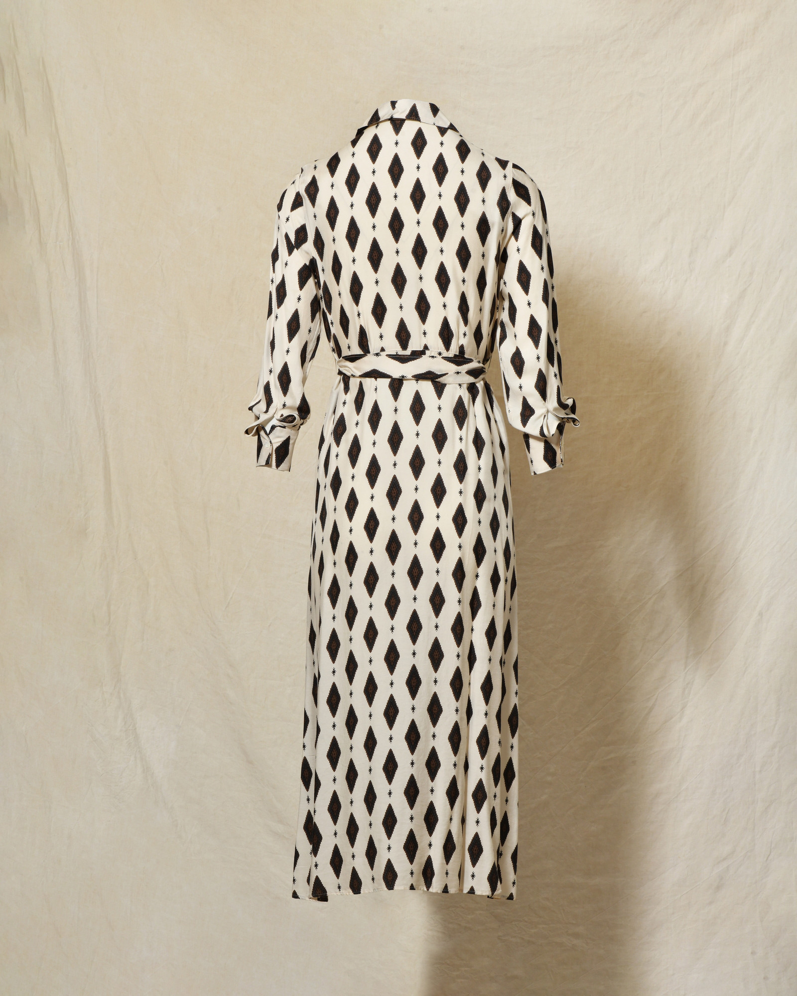 Robe longue écrue à imprimé géométrique Diega