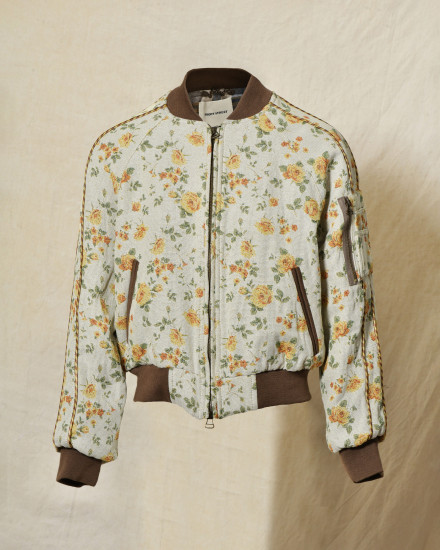 Blouson bomber écru à imprimé floral Front Street