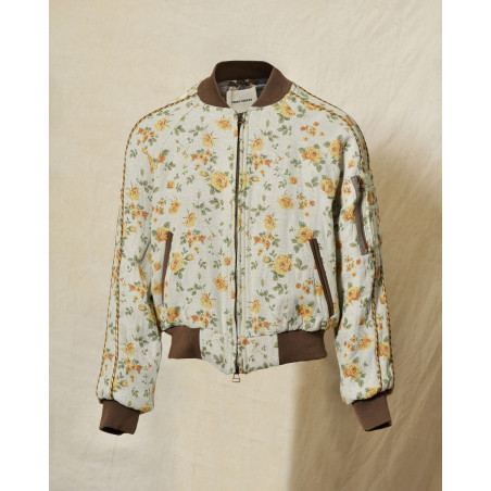 Blouson bomber écru à imprimé floral Front Street