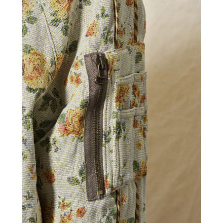 Blouson bomber écru à imprimé floral Front Street
