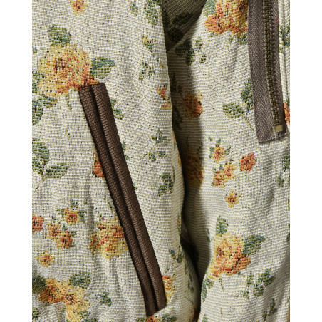 Blouson bomber écru à imprimé floral Front Street