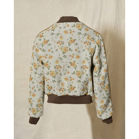 Blouson bomber écru à imprimé floral Front Street