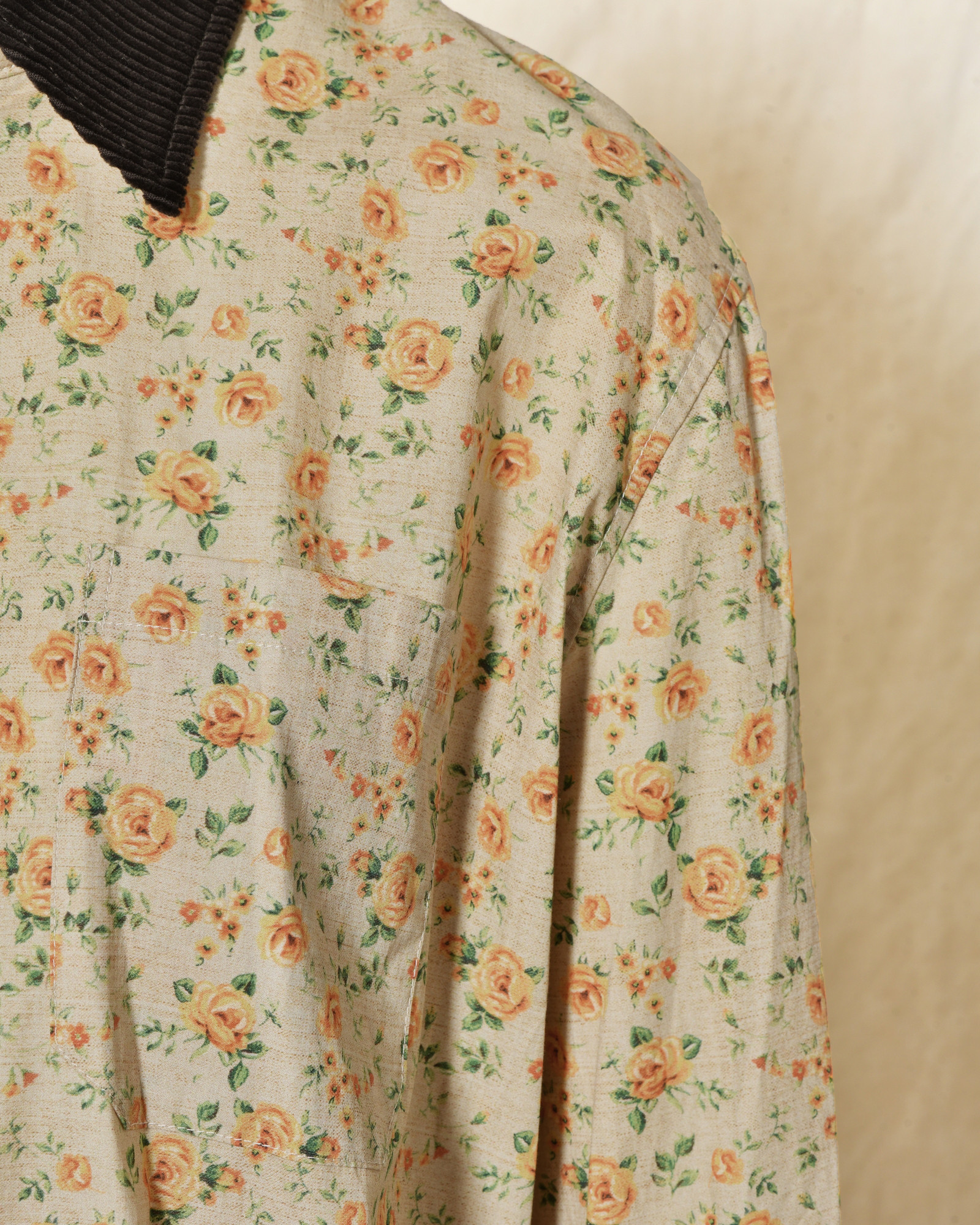 Chemise en coton beige à imprimé floral Front Street