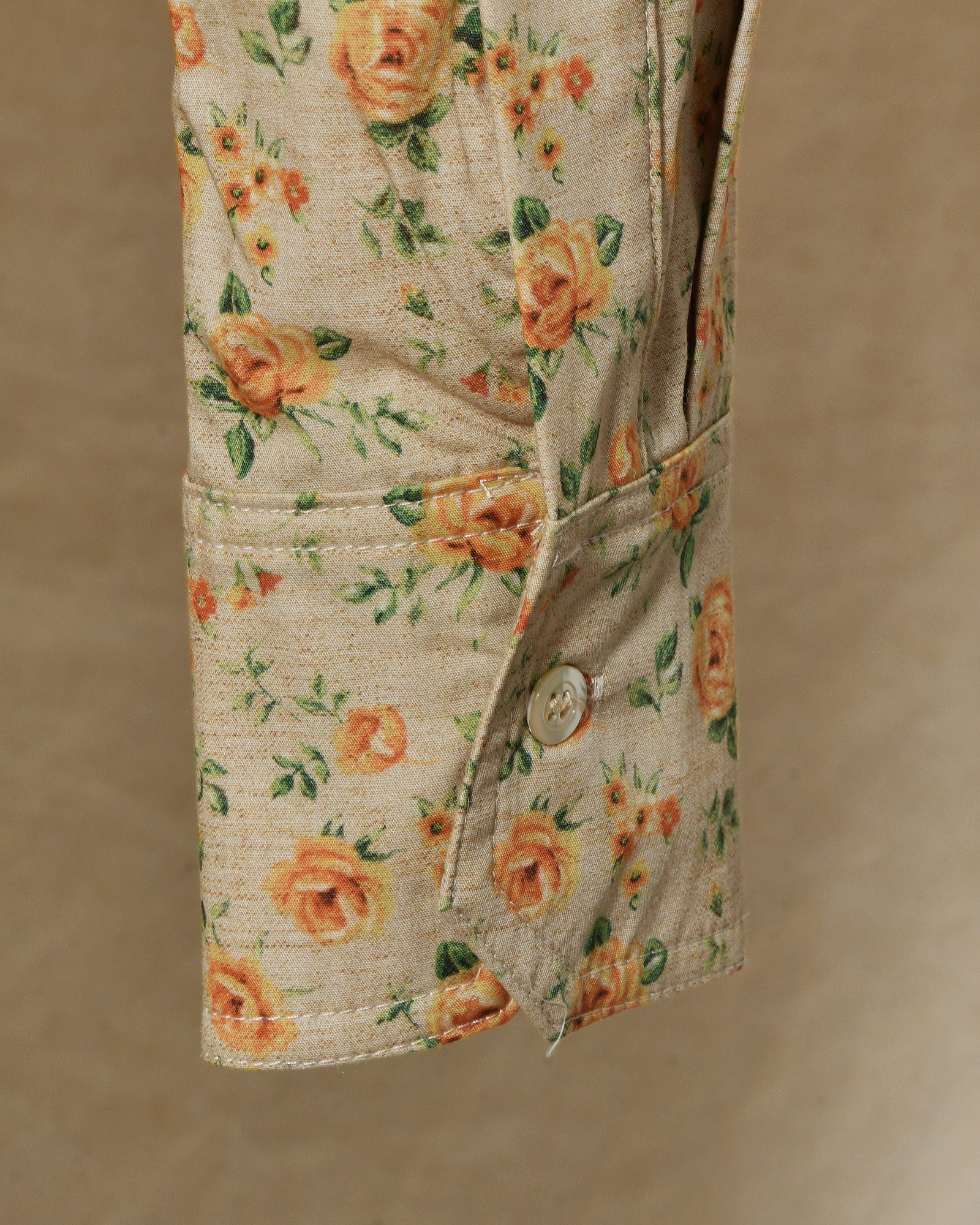 Chemise en coton beige à imprimé floral Front Street