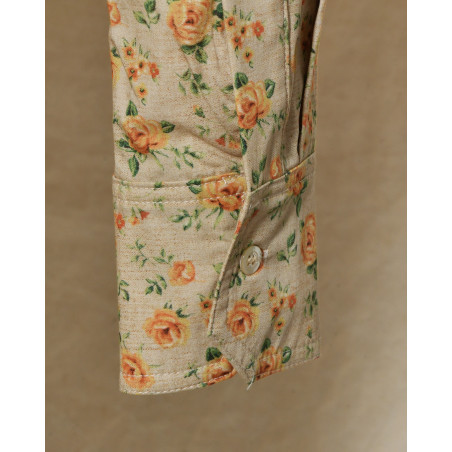 Chemise en coton beige à imprimé floral Front Street