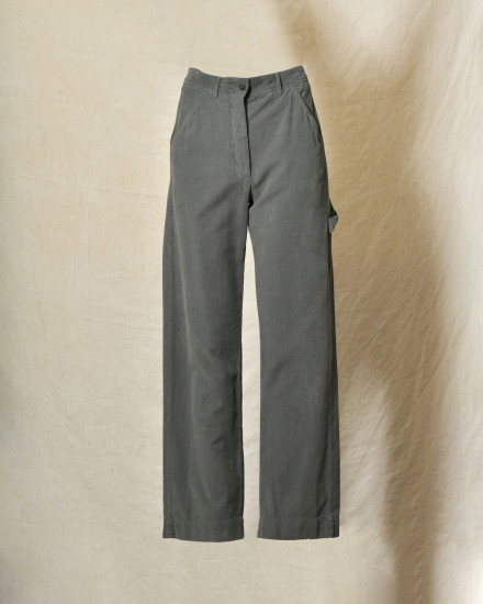 Pantalon en velours côtelé vert Diega