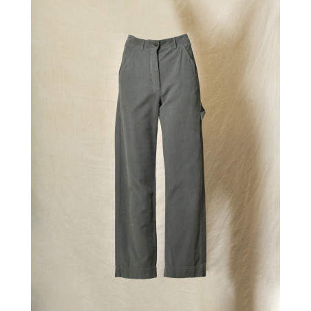 Pantalon en velours côtelé vert Diega