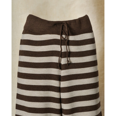 Pantalon en laine à rayures marron Front Street