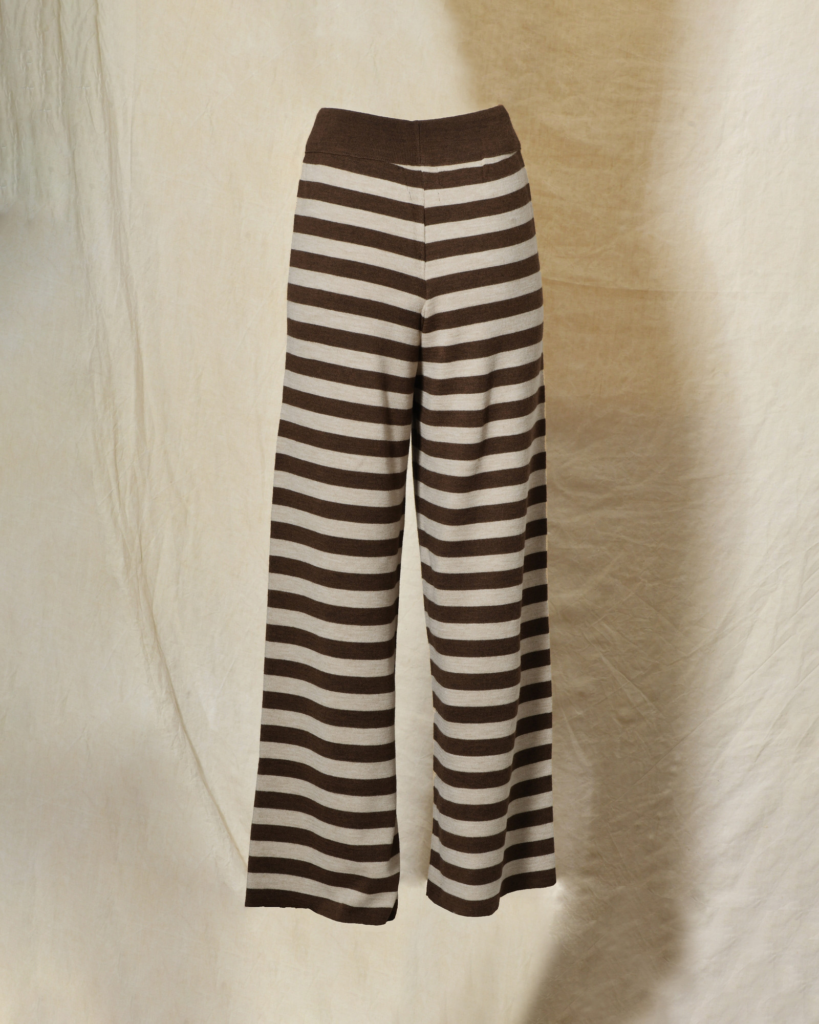 Pantalon en laine à rayures marron Front Street