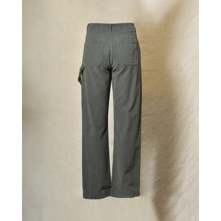 Pantalon en velours côtelé vert Diega