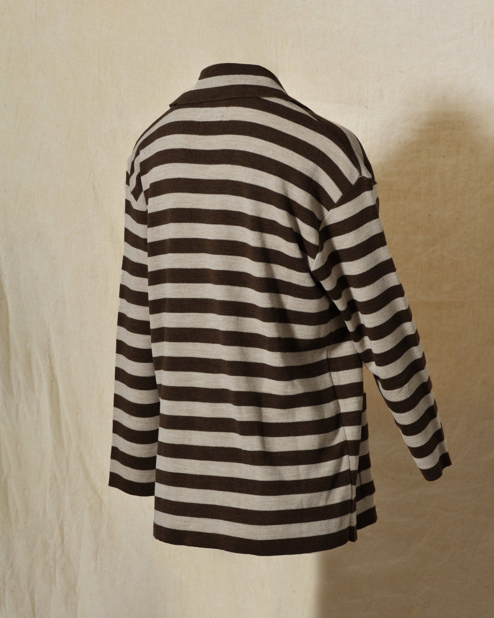 Cardigan en laine à rayures marron Front Street