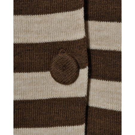 Cardigan en laine à rayures marron Front Street