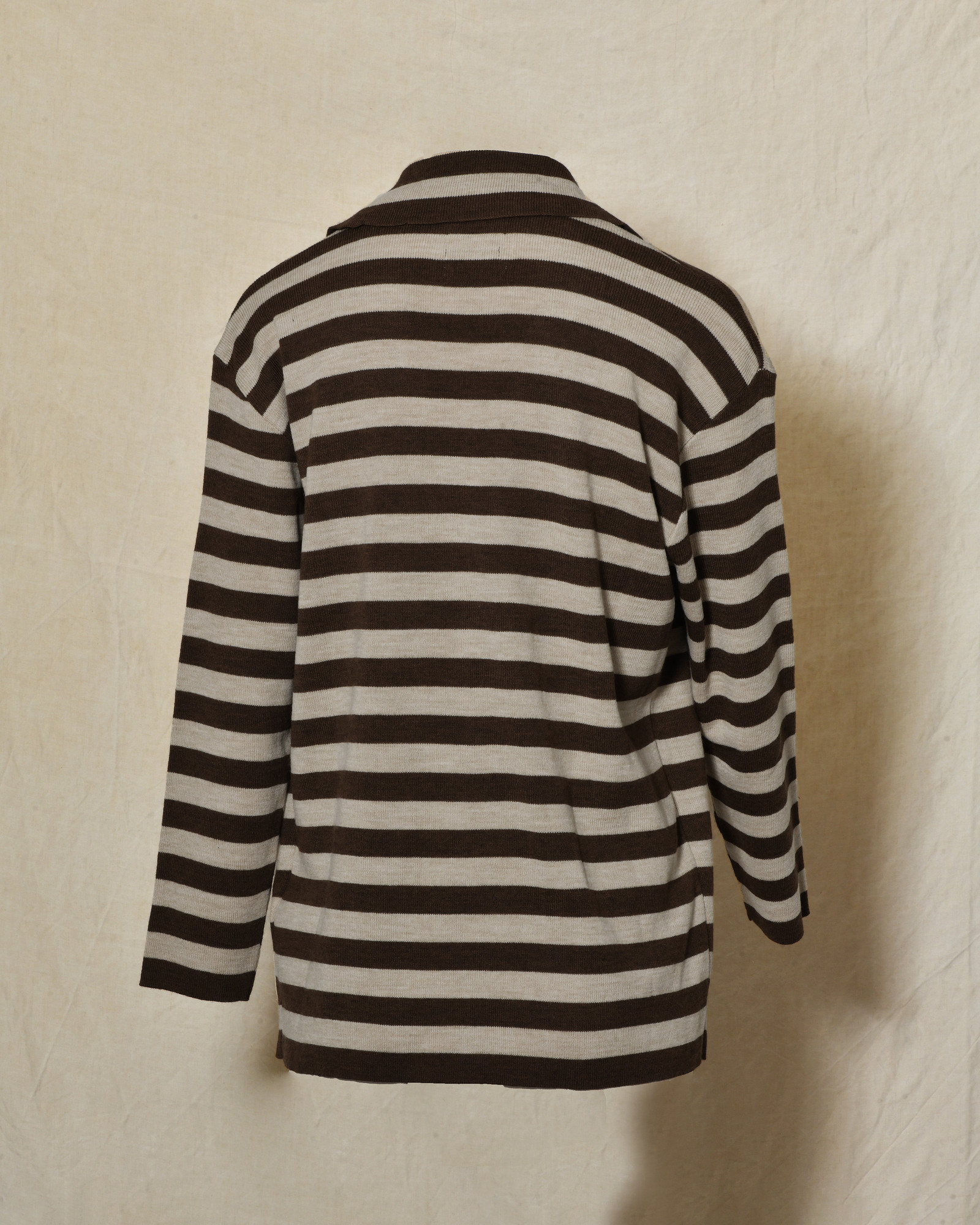 Cardigan en laine à rayures marron Front Street