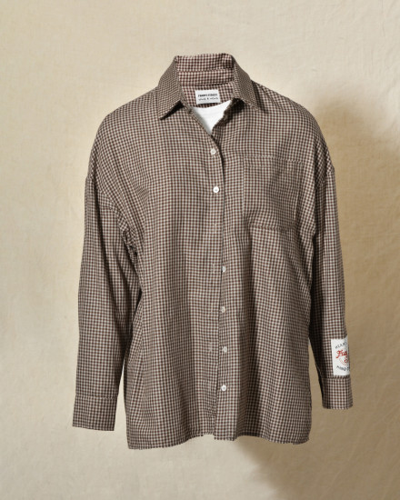 Chemise 2-en-1 à carreaux marron Front Street