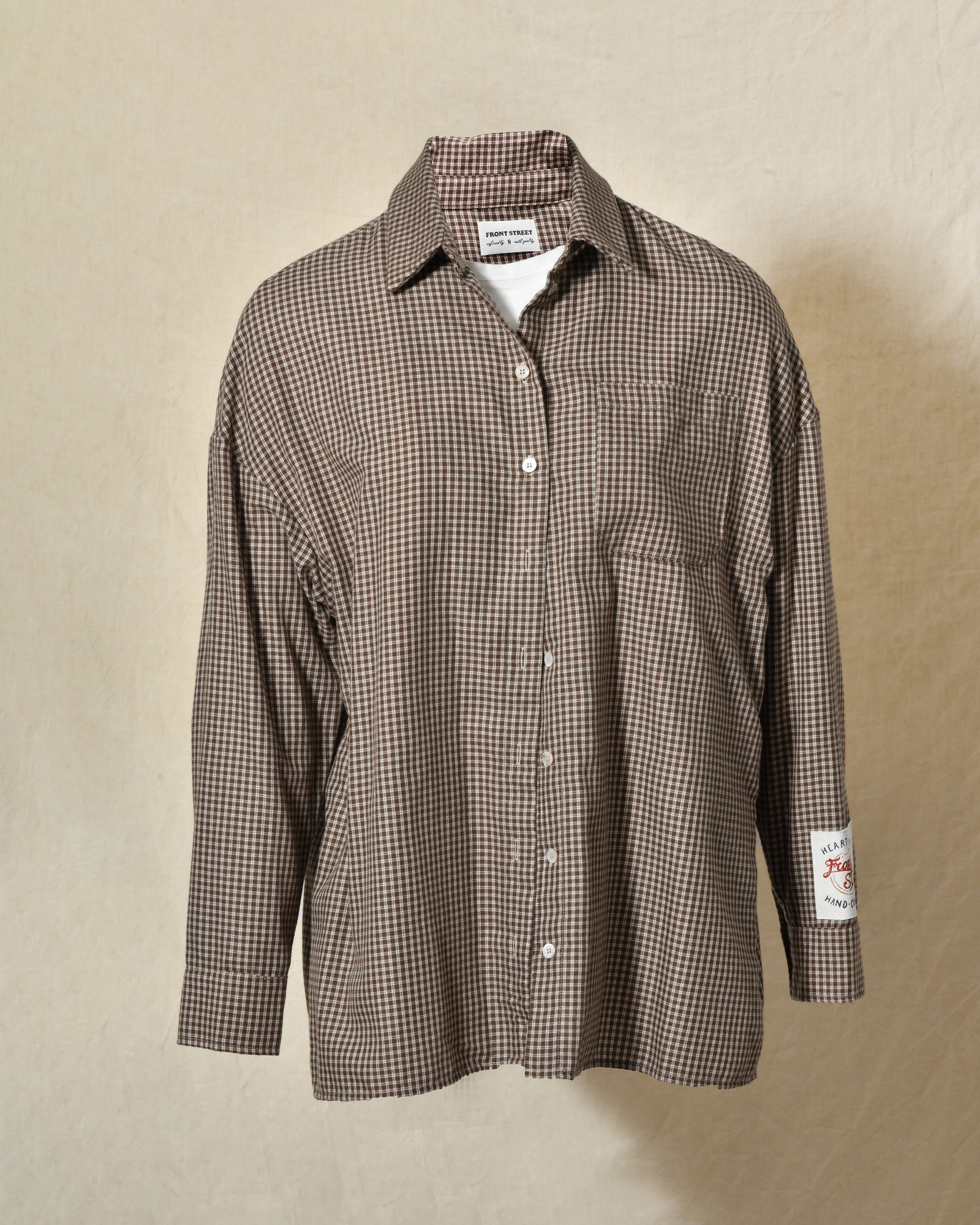 Chemise 2-en-1 à carreaux marron Front Street