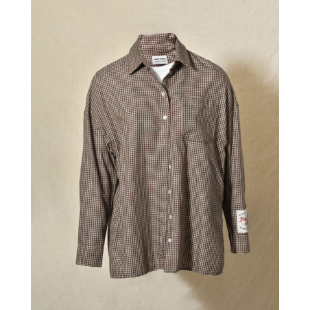 Chemise 2-en-1 à carreaux marron Front Street