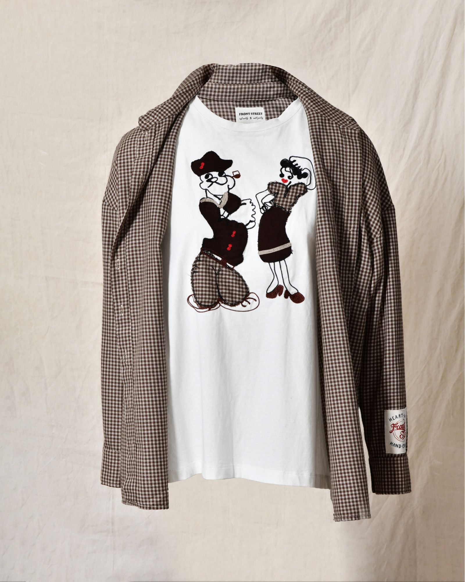 Chemise 2-en-1 à carreaux marron Front Street