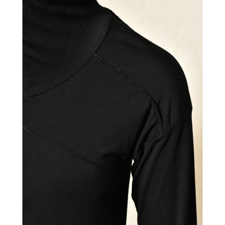 Cardigan noir à capuche zippé asymétrique La Haine Inside Us