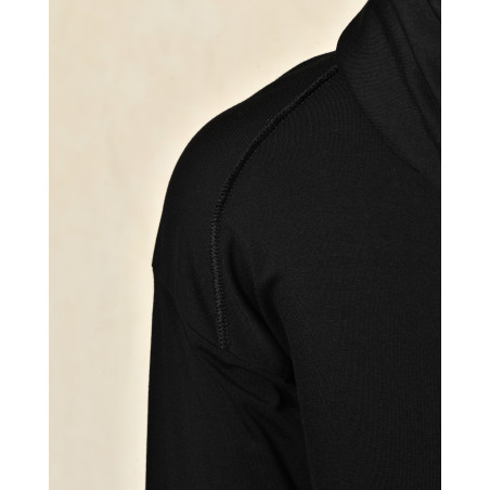 Cardigan noir à capuche zippé asymétrique La Haine Inside Us