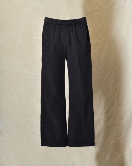 Pantalon en velours côtelé bleu marine Diega