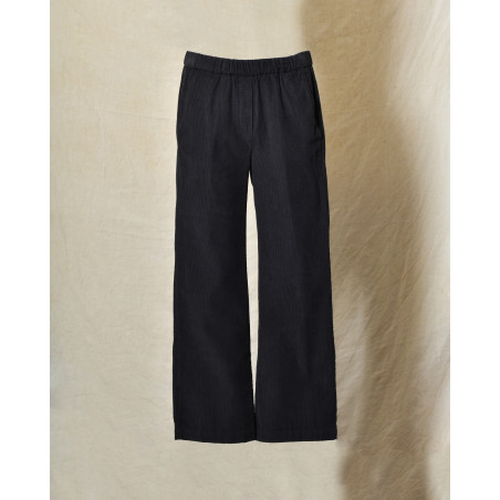 Pantalon en velours côtelé bleu marine Diega