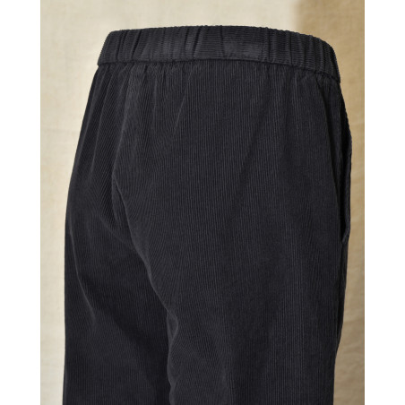 Pantalon en velours côtelé bleu marine Diega