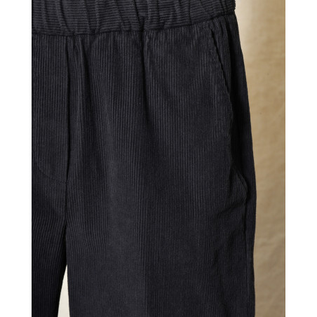 Pantalon en velours côtelé bleu marine Diega