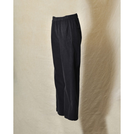 Pantalon en velours côtelé bleu marine Diega